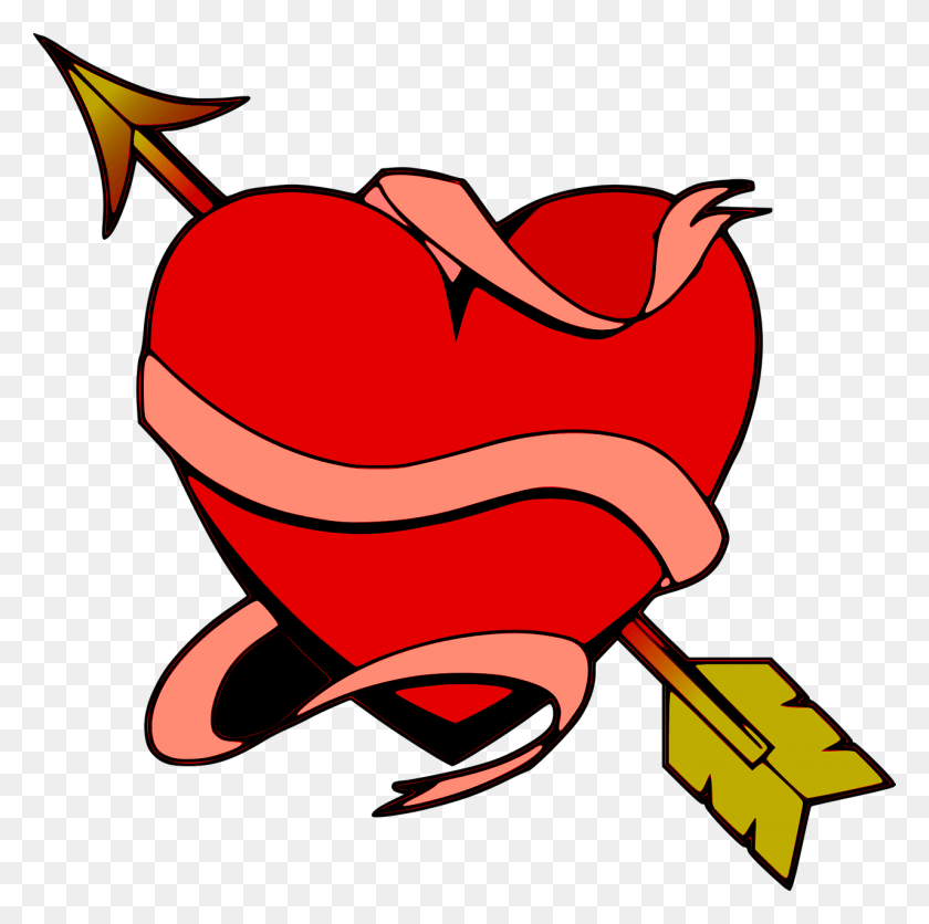 1280x1274 Descargar Png Corazón Flecha De Amor Imagen Decorativa Corazón Con Flecha, Dinamita, Bomba, Arma Hd Png