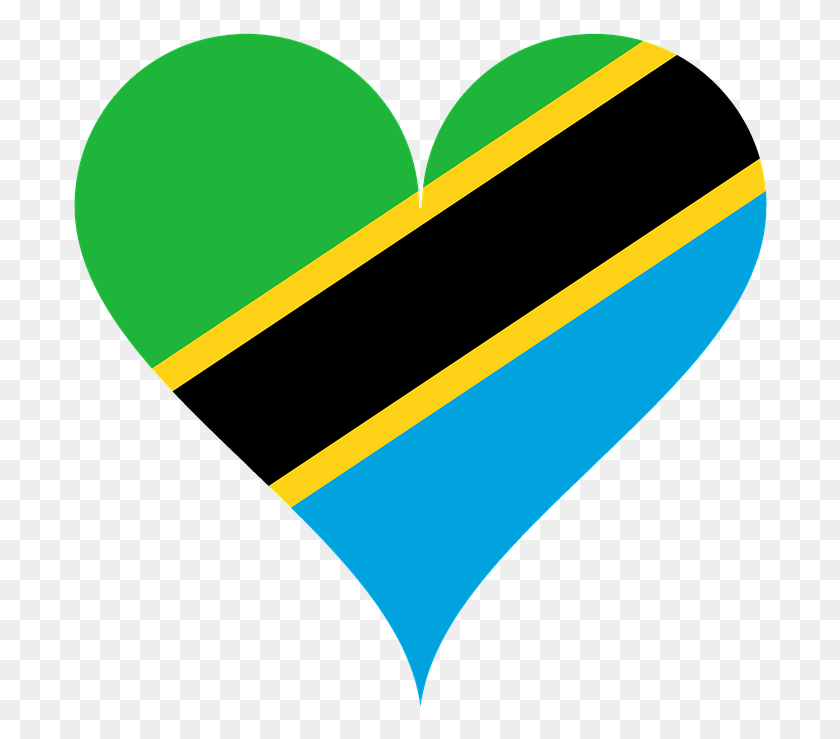 698x679 Heart Love Tanzania East Africa Heart Shaped Flag Tanzania Flag, Symbol, Label, Text HD PNG Download