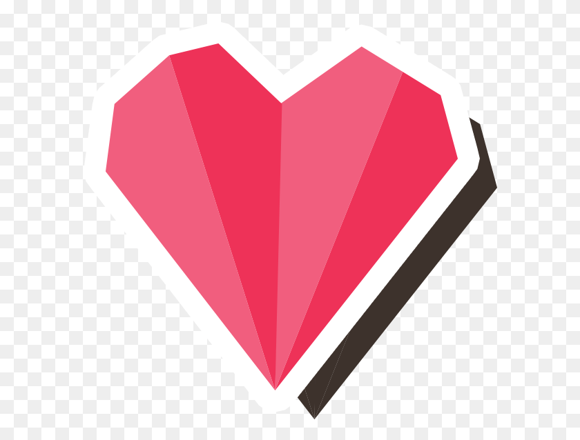 600x578 Heart Origami Heart Origami Free, Rug, Diamond, Gemstone HD PNG Download