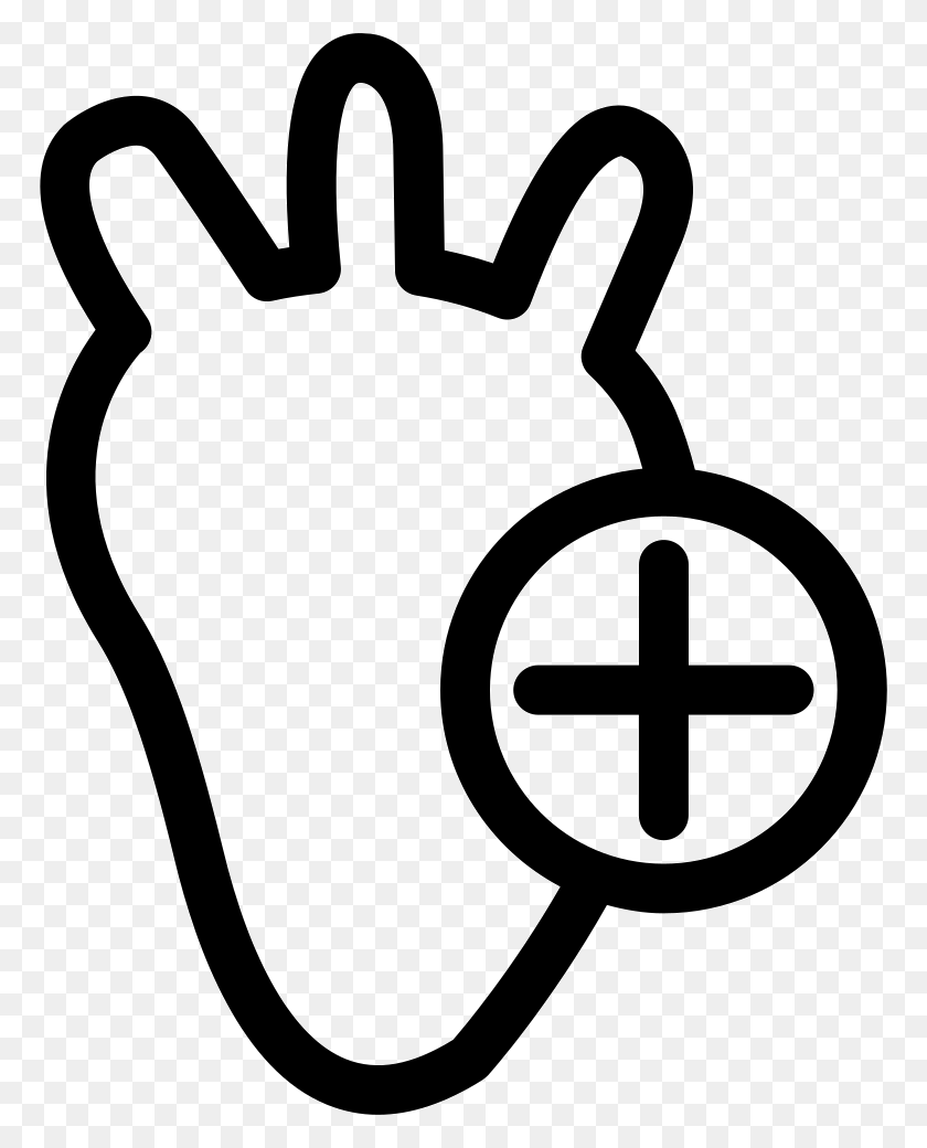 768x980 Heart Outline With A Plus Sign Comments, Stencil, Electronics HD PNG Download
