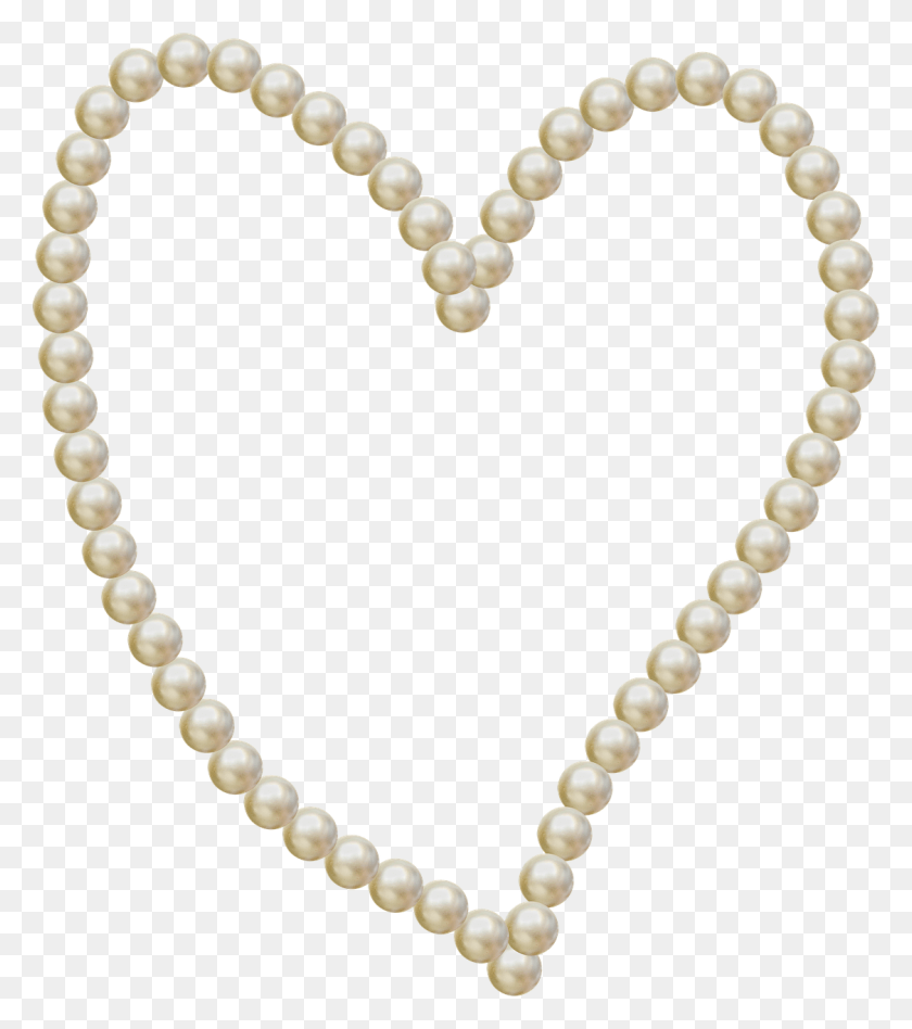 1124x1280 Heart Pearls Frame Love Image 30 Rs Bryllupsdag Perlebryllup, Bead Necklace, Bead, Jewelry HD PNG Download