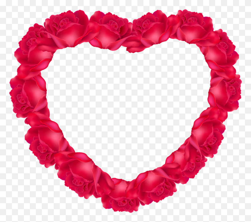 1254x1099 Heart Rose Photo Heart With Roses, Plant, Flower, Blossom HD PNG Download