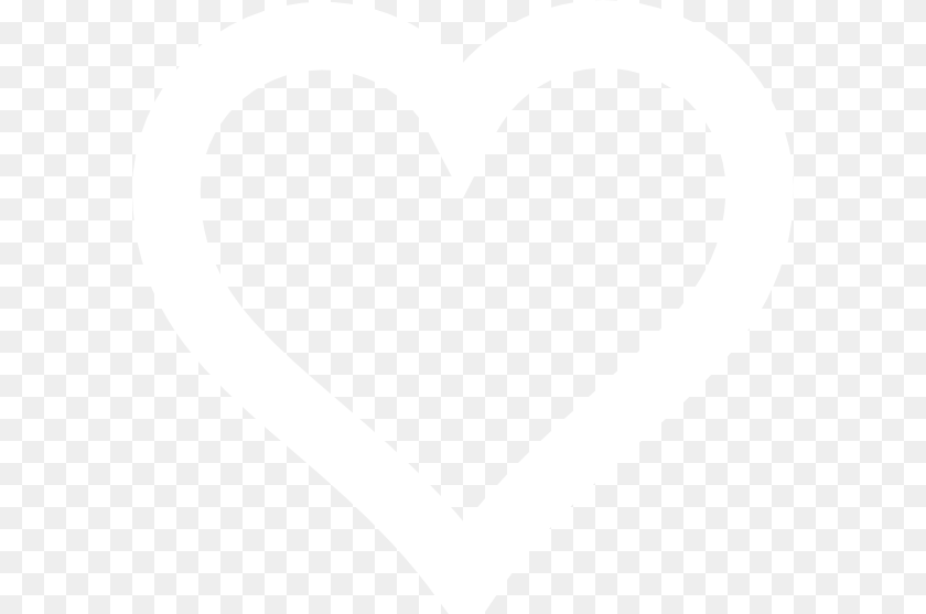 600x557 Heart Shape Thick Outline, Cutlery Sticker PNG