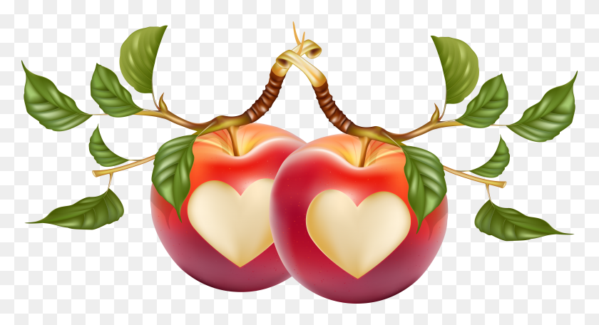 7389x3756 Heart Shaped Apple Vector 73893756 Transprent Fruits Pic Heart Shape HD PNG Download