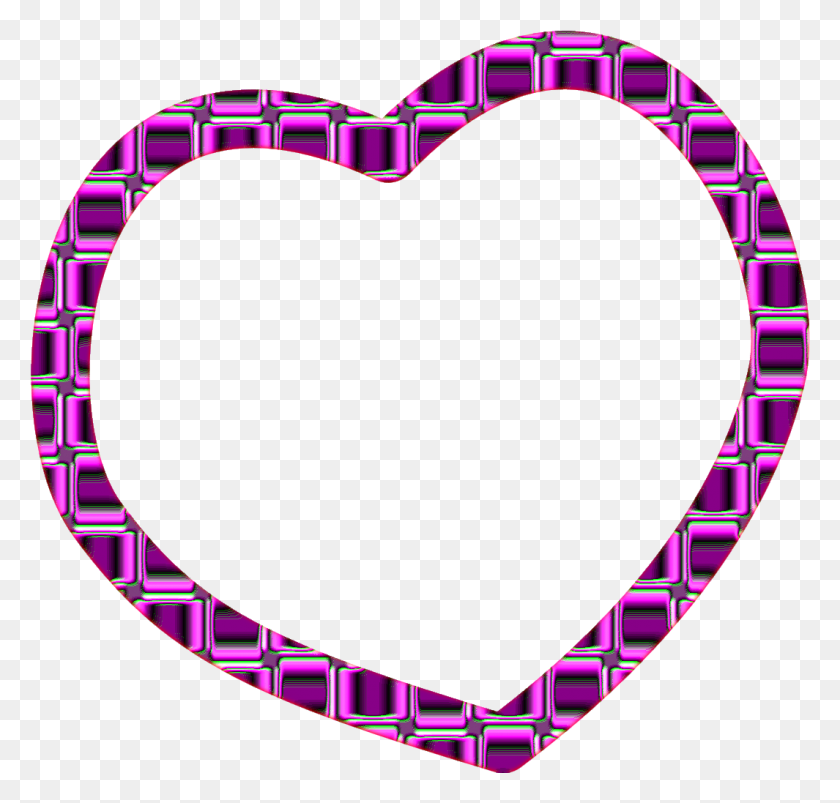 1065x1015 Heart Shaped Clipart Purple Heart Frame, Heart, Necklace, Jewelry HD PNG Download