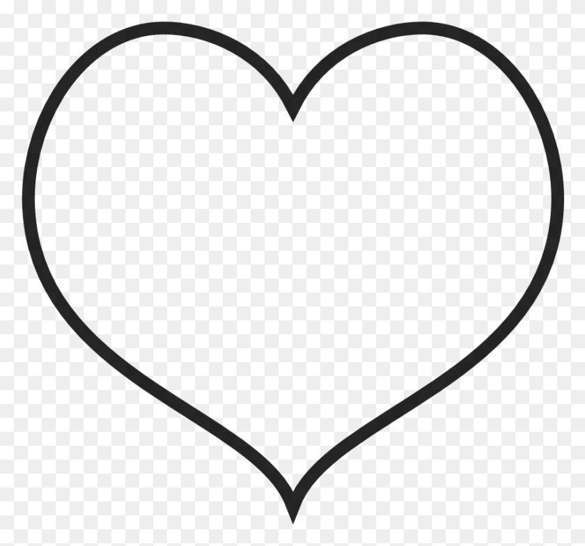 851x790 Heart Silhouette Valentines Day Heart Coloring Page, Gray, World Of Warcraft HD PNG Download