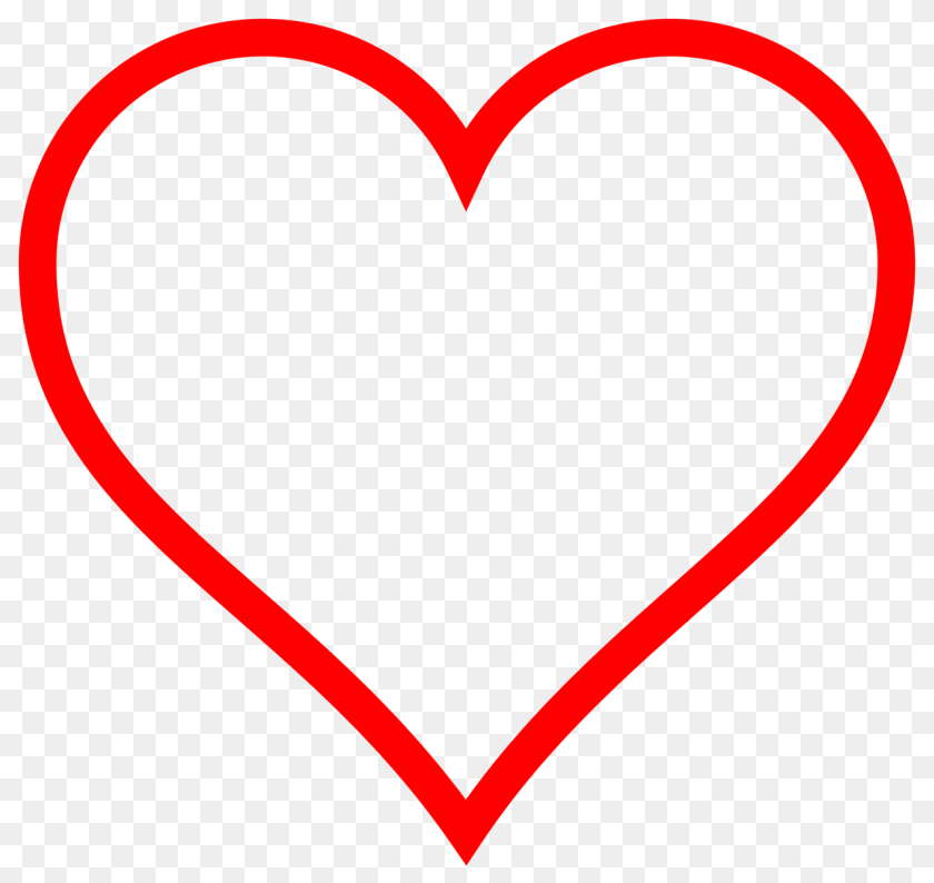 1280x1210 Heart Simple Red Transparent Sticker PNG