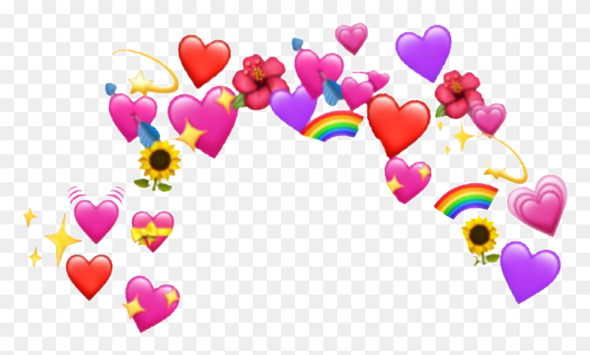 992x568 Сердце Наклейка Emoji Сердце Корона, Графика, Узор Hd Png Скачать