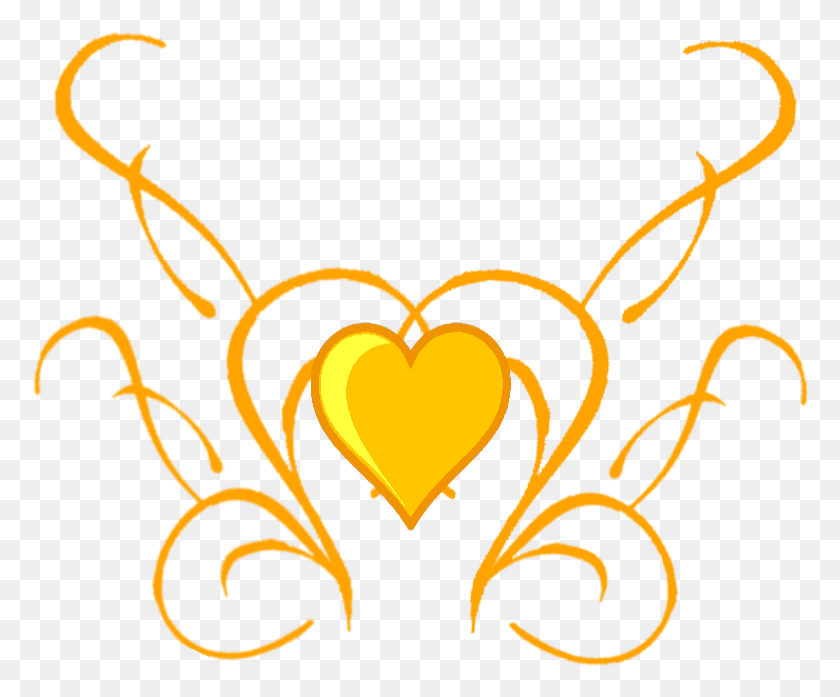 778x637 Descargar Png Corazón Remolinos Png Corazón Amarillo Cutie Mark, Gráficos, Diseño Floral Hd Png