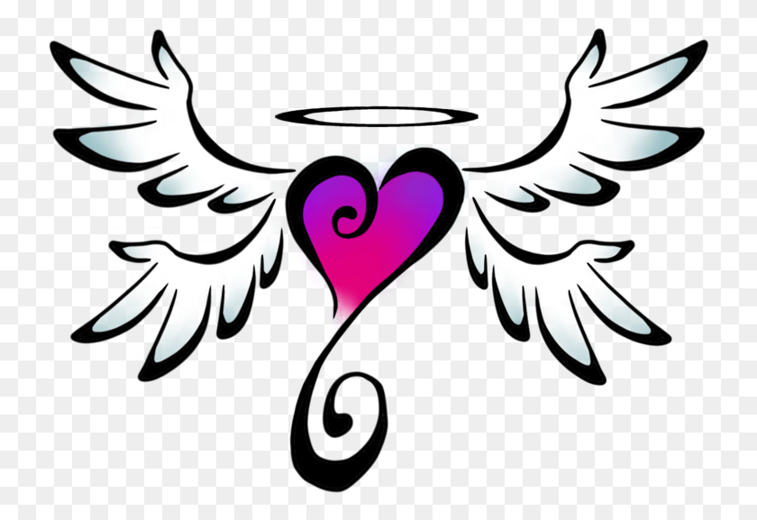 734x517 Heart Tattoos Free Cool Drawings Of Hearts With Wings, Eagle, Bird, Animal Descargar Hd Png