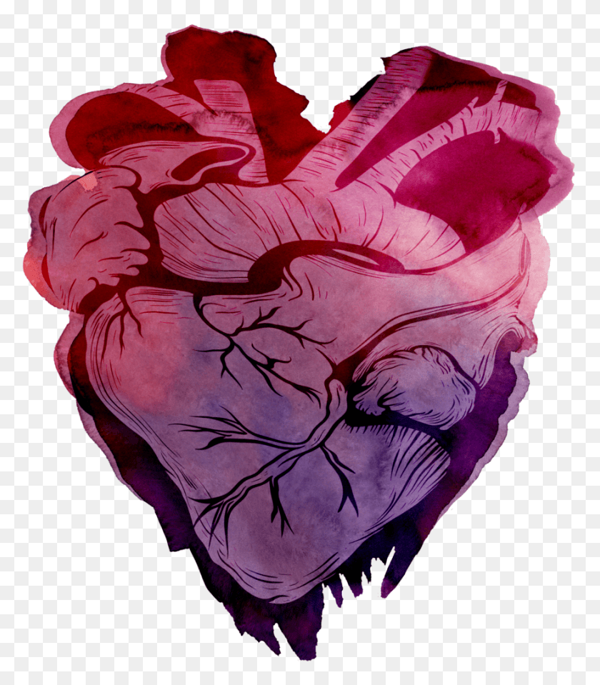 879x1014 Heart Watercolor, Plant, Hand, Flower HD PNG Download