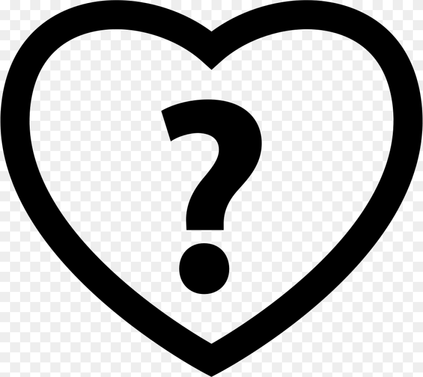 Heart With A Question Mark, Stencil, Symbol, Text PNG