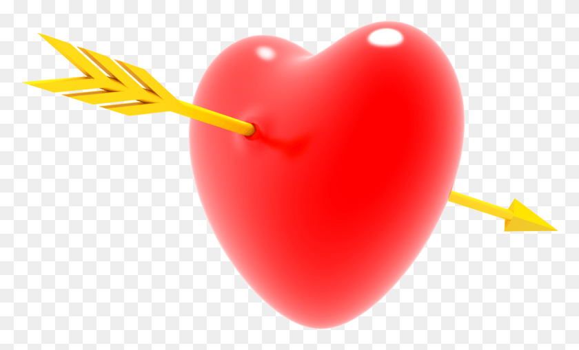 1200x691 Heart With Arrow Heart, Balloon, Ball, Food HD PNG Download