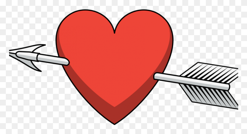 861x439 Heart With Arrow Heart With Arrow Through, Cushion, Pillow HD PNG Download