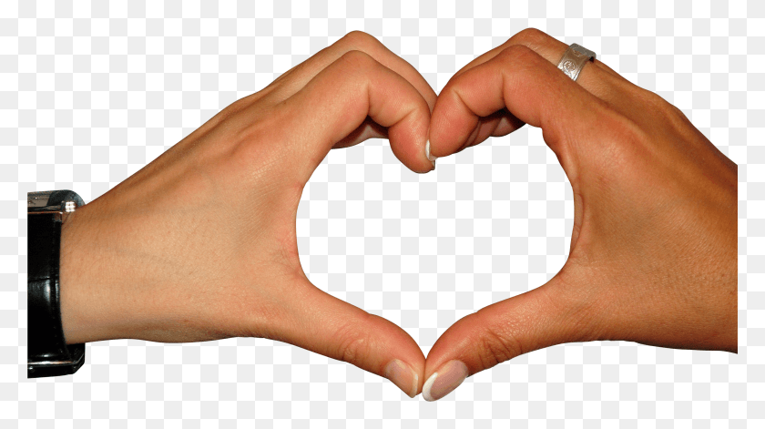 3799x2003 Heart With Fingers Image Heart HD PNG Download