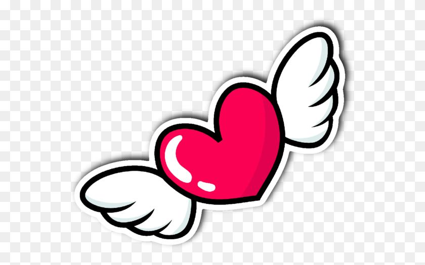 568x465 Heart With Wings Heart With Wings Stickers, Scissors, Blade, Weapon HD PNG Download