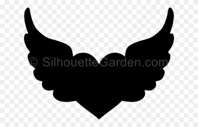 640x480 Heart With Wings Silhouette, Symbol, Bow, Batman Logo HD PNG Download