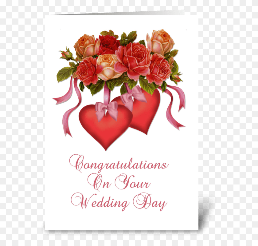 580x740 Hearts Amp Flowers Wedding Congratulations Greeting Card Wedding Congratulations Card Design, Envelope, Mail, Graphics HD PNG Download