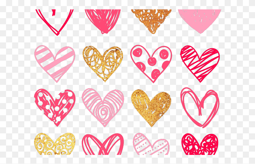 618x481 Hearts Clipart Scribble Doodle Heart Clip Art, Text, Poster, Advertisement HD PNG Download