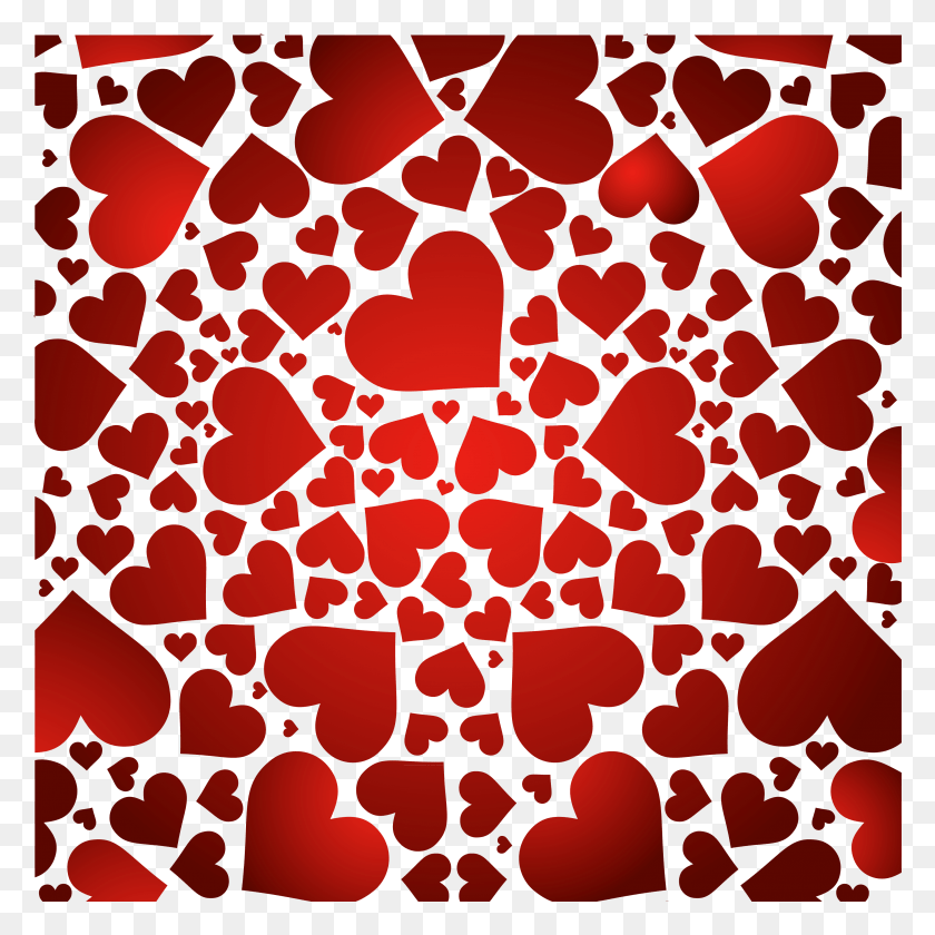 3528x3528 Hearts Decor Clipart, Rug, Pattern, Crowd HD PNG Download