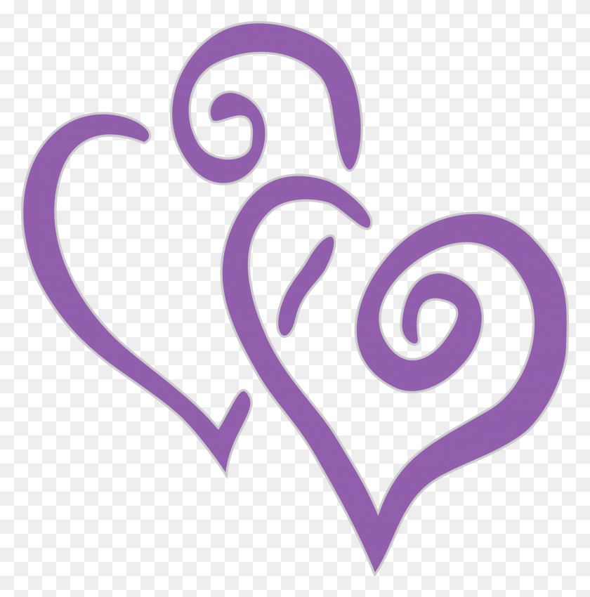 1894x1920 Hearts Double Purple Love Couple Hearts Clip Art, Dynamite, Bomb, Weapon HD PNG Download
