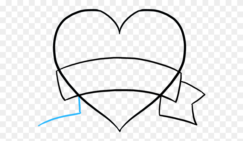 580x428 Hearts Drawings In Pencil Drawings For Your Mom, Heart, Bow HD PNG Download