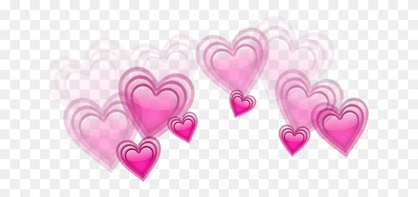 645x336 Hearts Love Heart Crown Beautiful Sticker Stickers Pink Heart Crown, Heart, Dating, Purple HD PNG Download