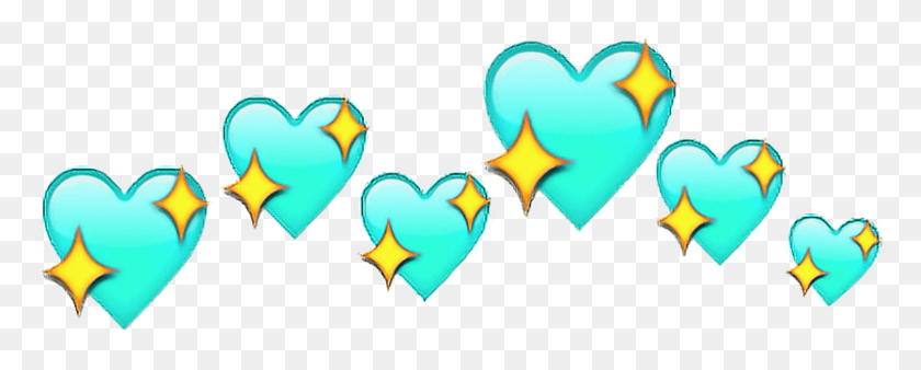 835x298 Hearts Picsart Heart Crown Emoji, Graphics, Pattern HD PNG Download