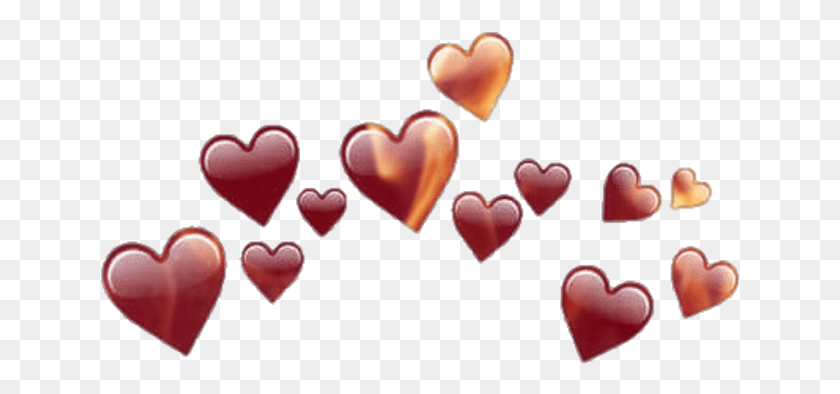 641x334 Hearts Red Fire Emoji Corona De Corazones Negros, Heart, Cojín, Persona Hd Png