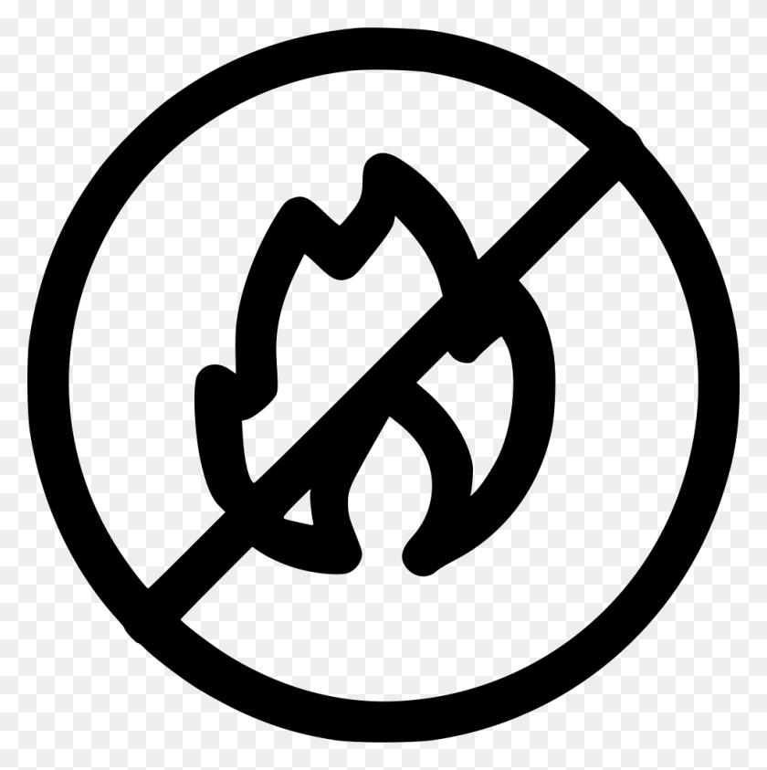 980x984 Огненный Огонь Костер Сжигание Не Разрешает Значок Противопожарной Защиты, Символ, Логотип, Товарный Знак Hd Png Скачать