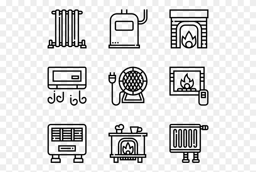529x505 Heater And Fireplaces Building Outline Icon, Gray, World Of Warcraft HD PNG Download