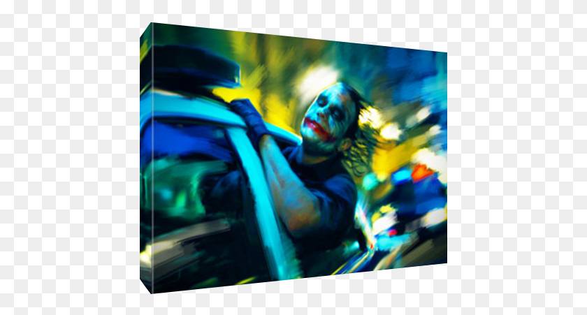 441x391 Heath Ledger Joy Ride Joker Police Car Canvas, Light, Crowd, Photography HD PNG Download