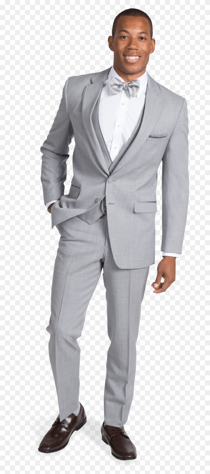 677x1834 Heather Grey Notch Lapel Suit Allure Heather Grey Suit, Overcoat, Coat, Clothing HD PNG Download