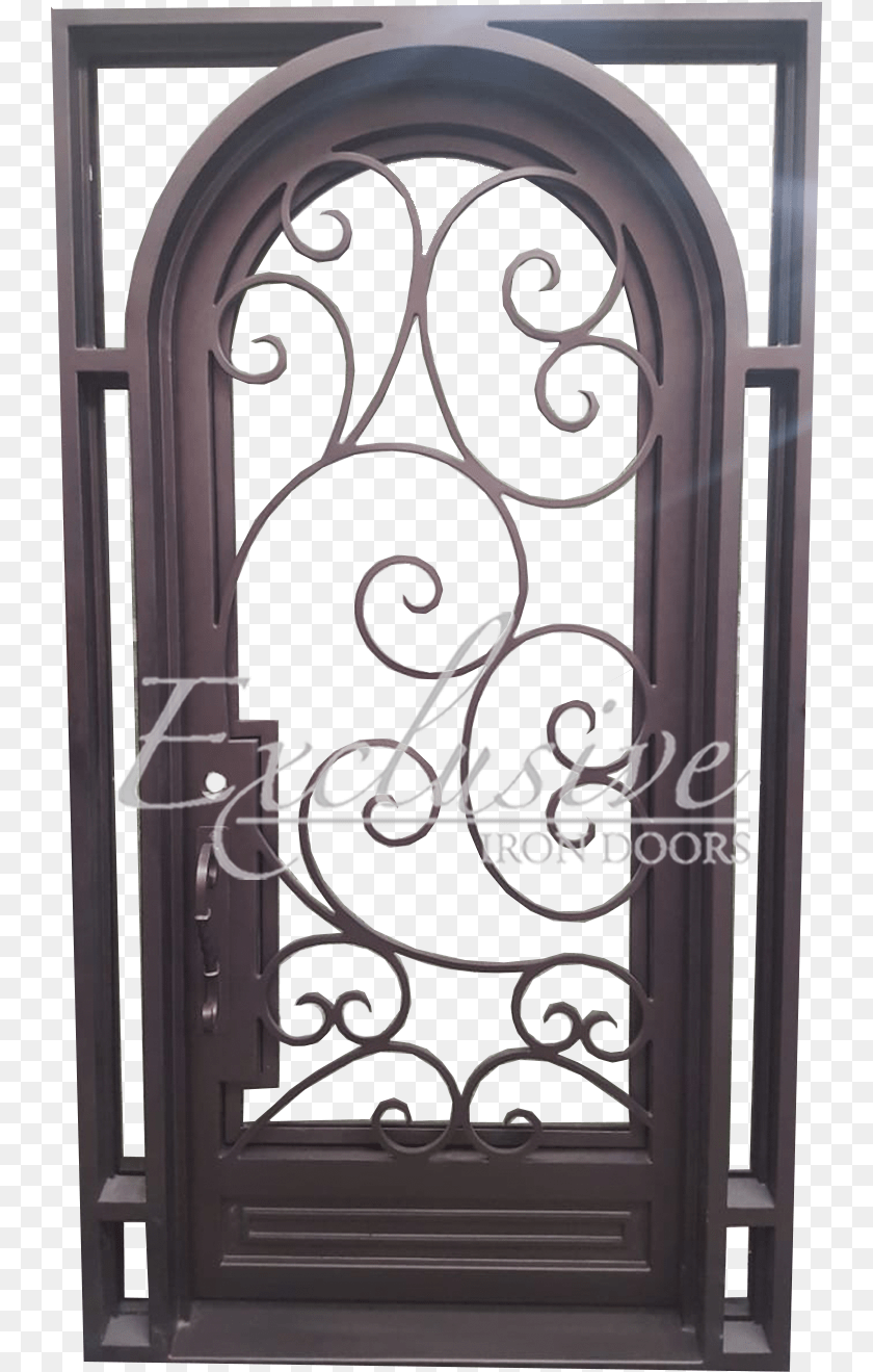 744x1319 Heather Round Single Iron Door Home Door, Gate, Arch, Architecture, Building Transparent PNG