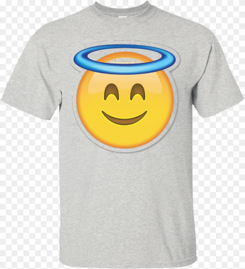 922x1014 Heaven Angel Ring Smiley Emoji Emoticon T Shirt Climate Change Funny T Shirt, Clothing, T-shirt, Toy Clipart PNG