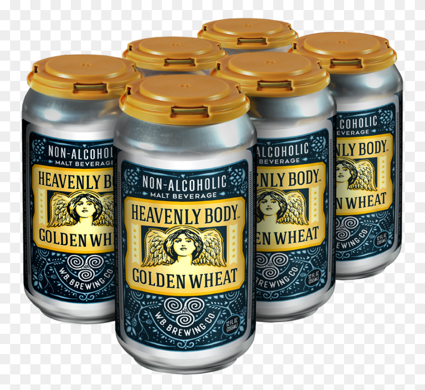 862x786 Heavenly Body Golden Wheat Wellbeing Brewing Co. 6 Pack Cans, Tin, Can, Lager HD PNG Download