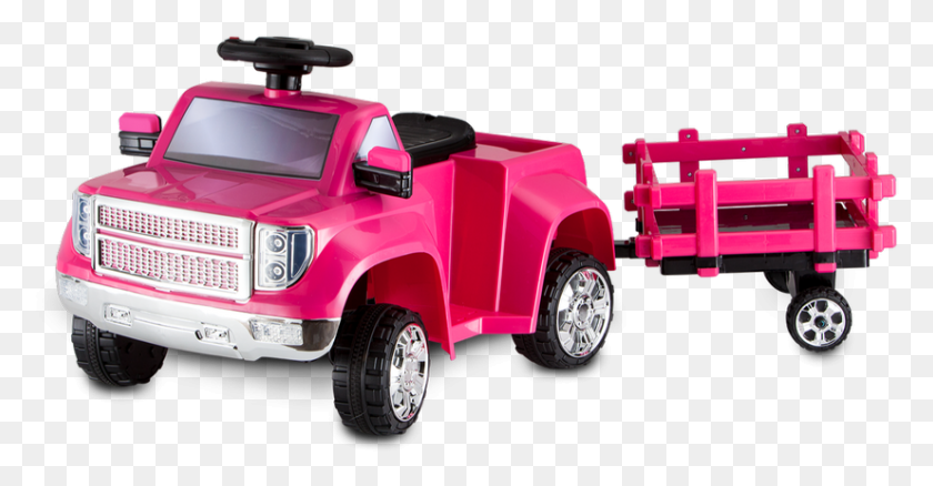 826x401 Heavy Hauling Pick Up With Tow Along Trailer Kid Trax, Fire Truck, Truck, Vehicle HD PNG Download