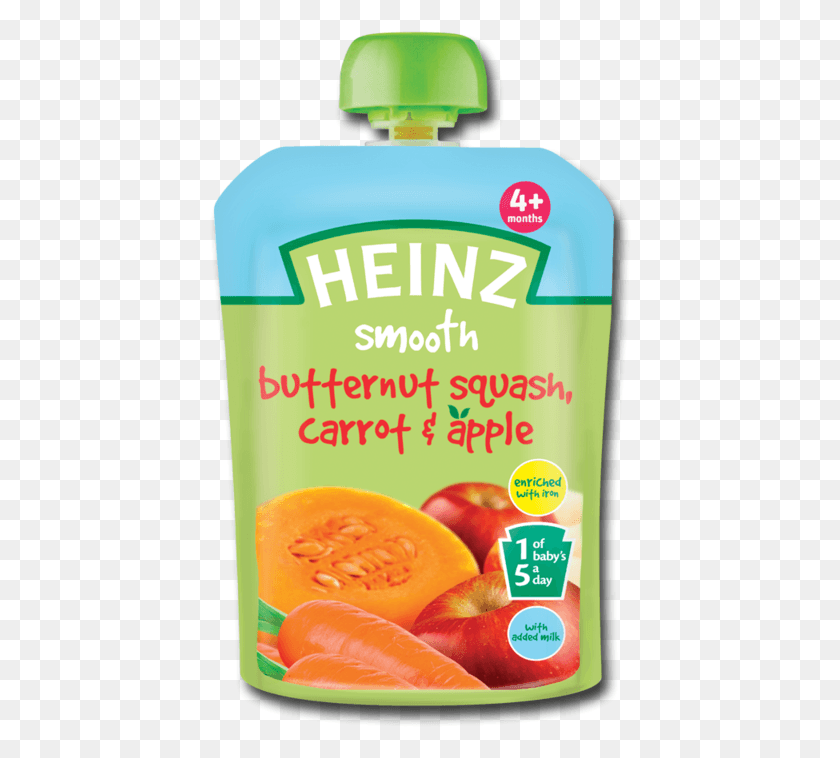 424x698 Heinz Butternut Squash Carrot Amp Apple Pouch 100 Г Соковыжималка, Растение, Еда, Фрукты Png Скачать