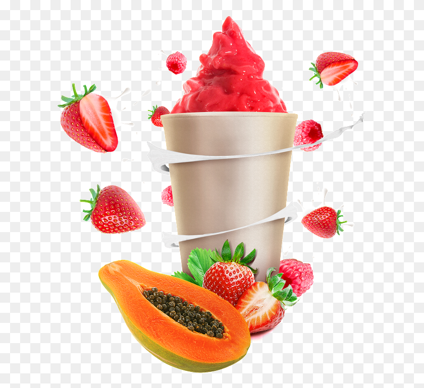 617x709 Helado De Fruta Frozen De Fruta Natural, Plant, Food, Strawberry HD PNG Download