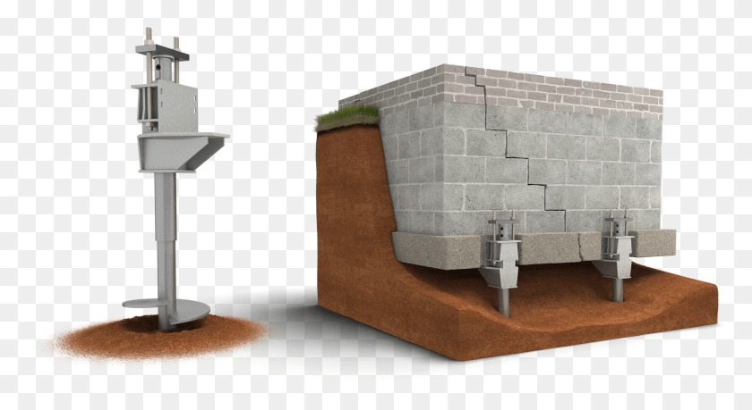 1919x982 Helical Piers Foundation Pier, Furniture, Sink Faucet, Brick HD PNG Download