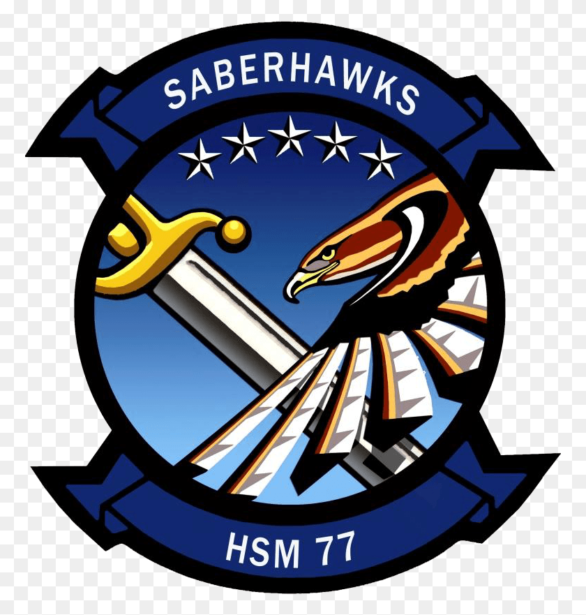 768x821 Helicopter Maritime Strike Squadron 77 Insignia 2016 Hsm 77 Logo, Symbol, Trademark, Emblem HD PNG Download