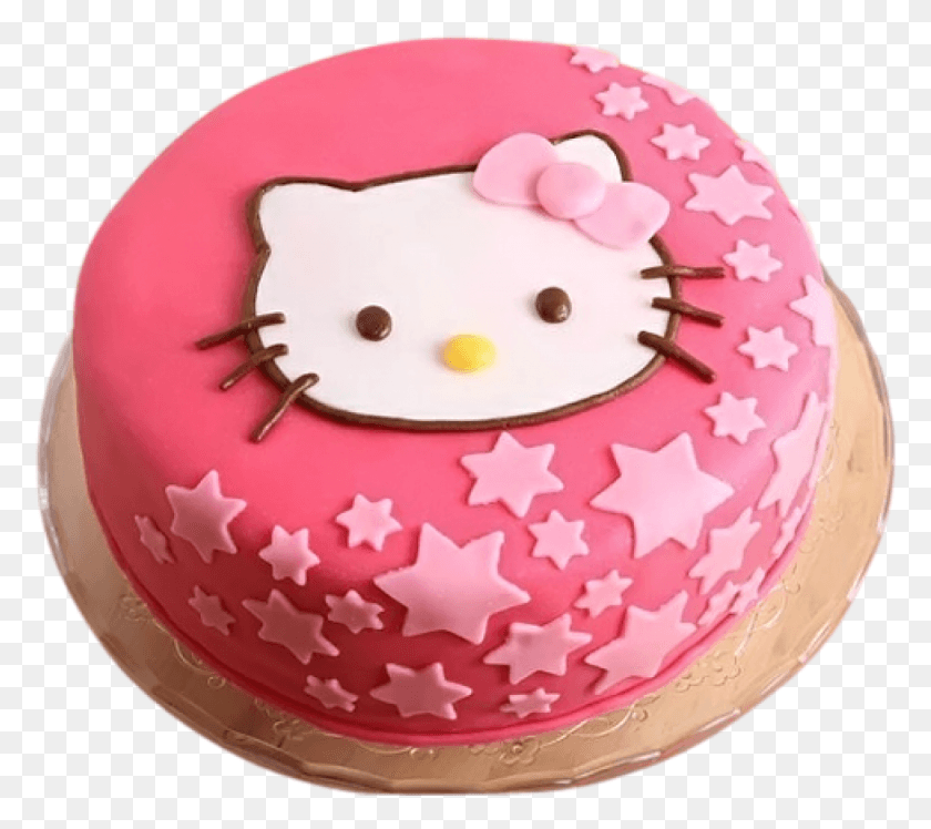 1173x1036 Hello Kitty Cake 3 Birthday Cake With Name Nandini, Dessert, Food, Donut HD PNG Download