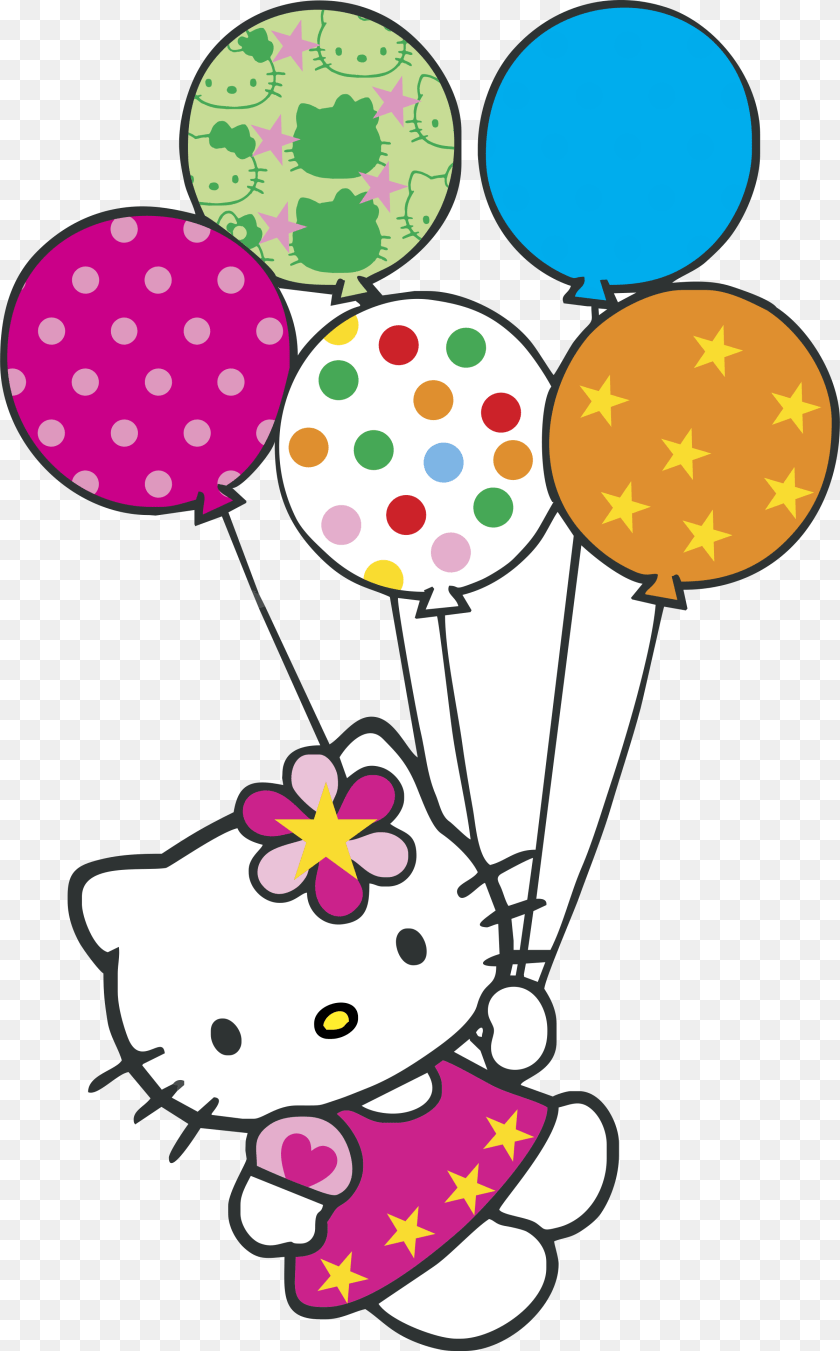 2400x3859 Hello Kitty Con Globitos Logo Vector, Balloon, Applique, Pattern, People PNG