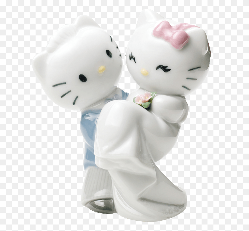 629x722 Hello Kitty Gets Married Hello Kitty Married, Figurine, Snowman, Winter HD PNG Download