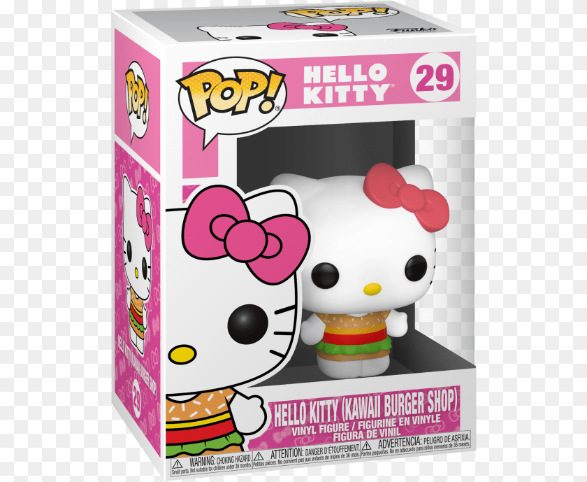 Hello Kitty Kawaii Burger Shop Pop, Plush, Toy, Box, Cardboard Sticker PNG