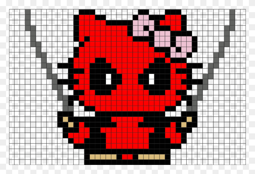 880x581 Descargar Png / Hello Kitty Pixels Bead, Pac Man Hd Png