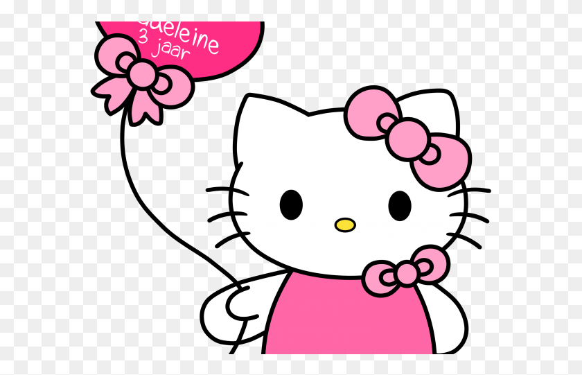 581x481 Hello Kitty С Воздушными Шарами Hello Kitty Free, Игрушка, Графика Hd Png Скачать