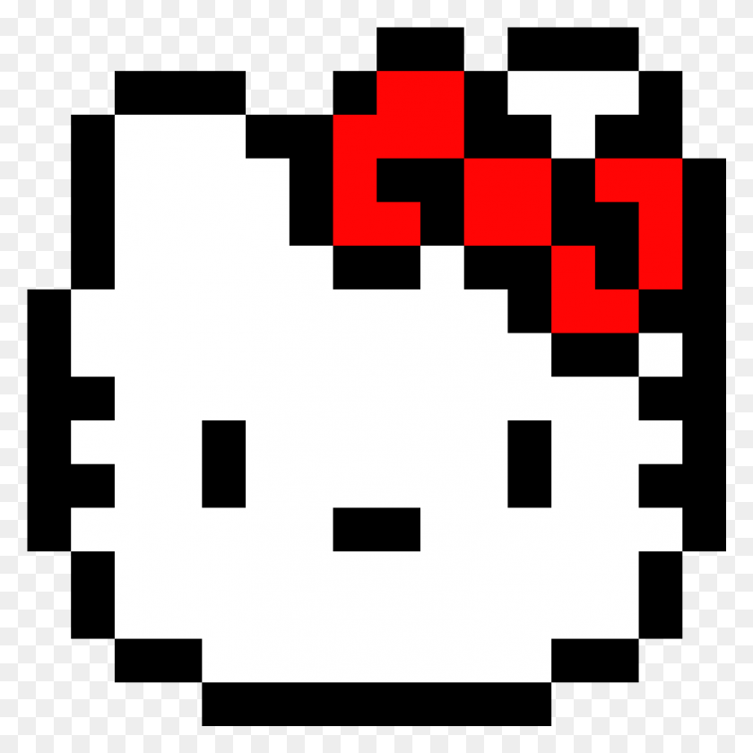 1601x1601 Hello Kitty39S Head Pixel Art Hello Kitty Easy, Первая Помощь, Pac Man, Городской Hd Png Скачать