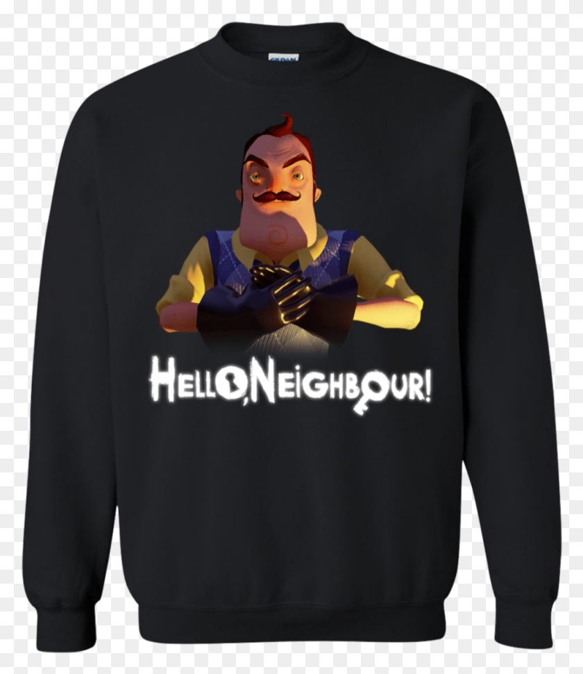 979x1143 Hello Neighbor Menacing Gaming Greepy Shirt Sweatshirt Christmas Jumper, Clothing, Apparel, Sleeve HD PNG Download