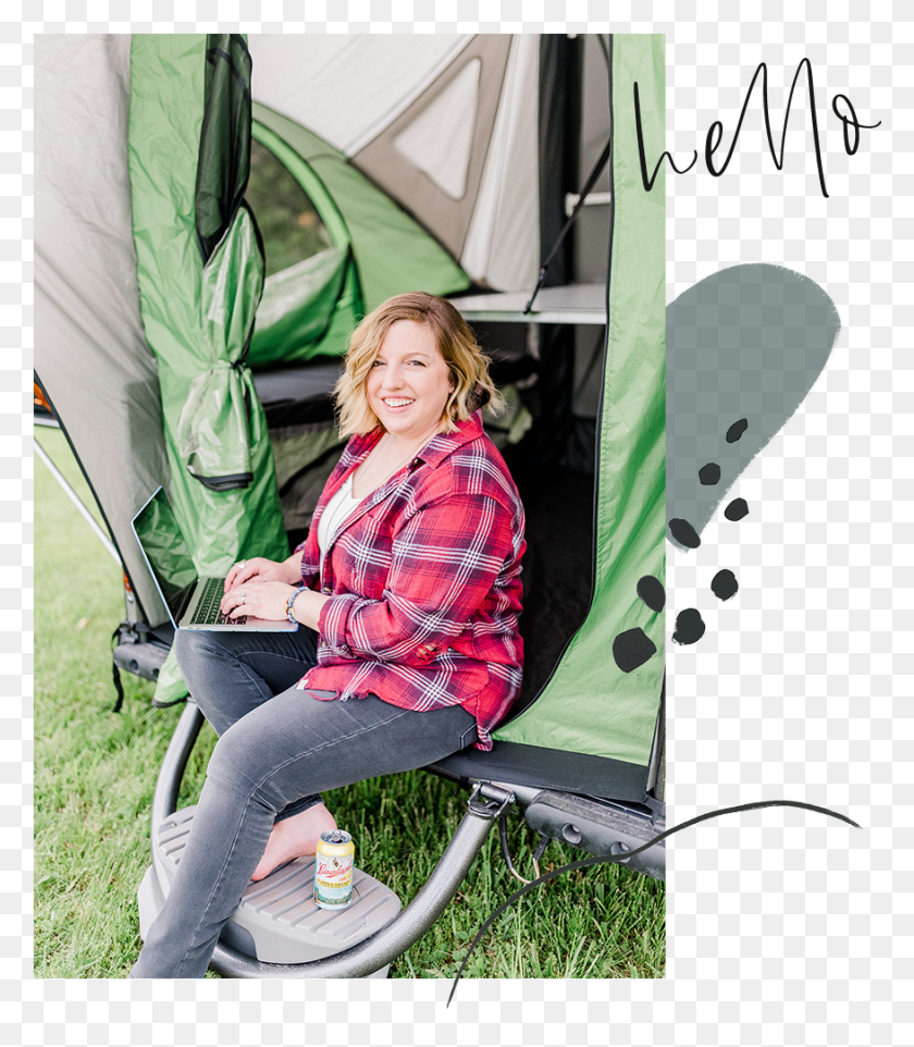 877x1015 Hello Sitting, Person, Human, Camping HD PNG Download